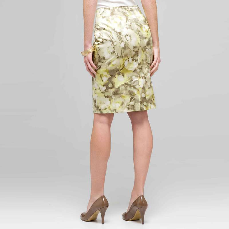Floral Slim Skirt, Stone Multi, large image number 1