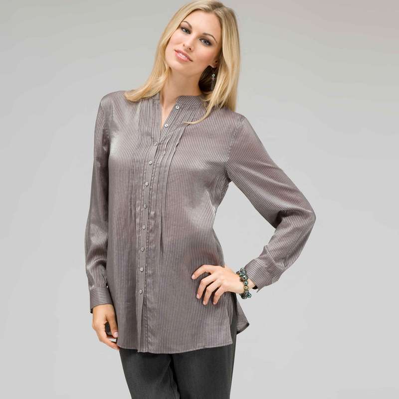 Button Down Shirt, Silver Multi, large image number 0